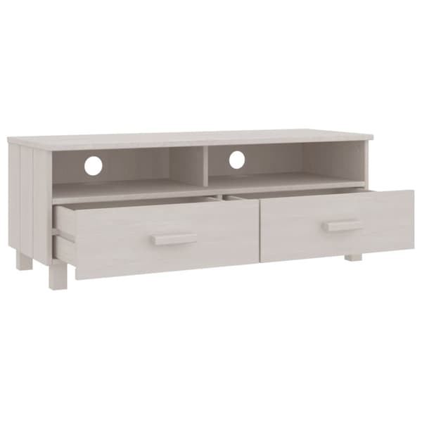 vidaXL tv-skab HAMAR 106x40x40 cm massivt fyrretræ hvid -  TV-møbler