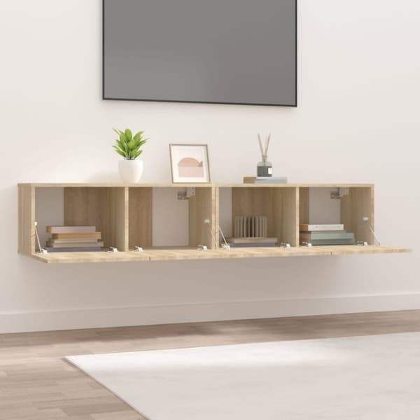 vidaXL Tv-bänkar 2 st sonoma-ek 80x30x30 cm konstruerat trä -  TV-bänkar
