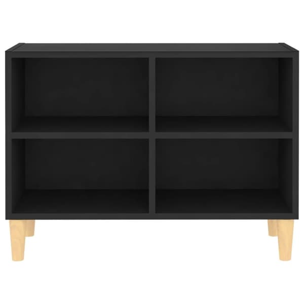 vidaXL tv-skab med massive træben 69,5x30x50 cm sort - TV-møbler
