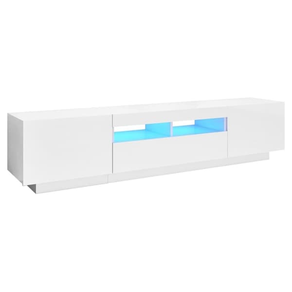 vidaXL TV-taso LED-valoilla korkeakiilto valkoinen 180x35x40 cm -  TV-tasot