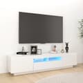 Pikkukuva 1 / 6: vidaXL TV-taso LED-valoilla korkeakiilto valkoinen 180x35x40 cm -  TV-tasot
