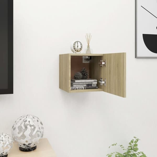 vidaXL Seinäkiinnitettävä TV-taso Sonoma-tammi 30,5x30x30 cm -  TV-tasot