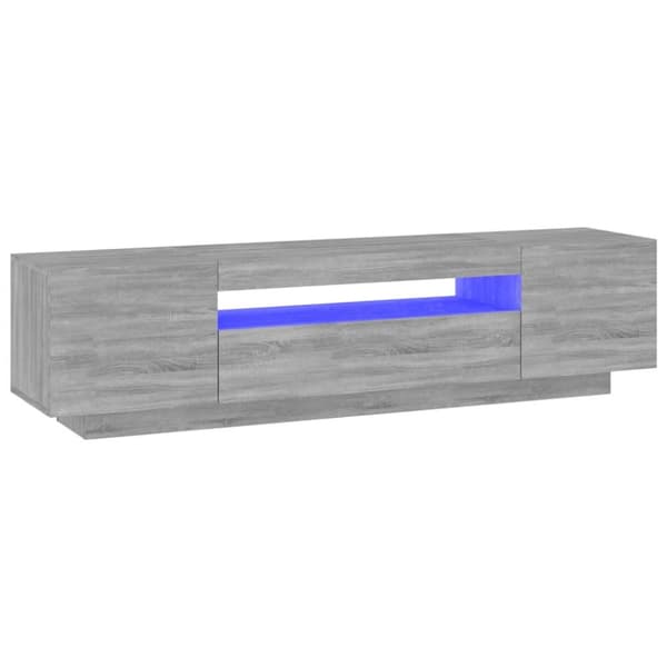 vidaXL TV-bänk med LED-belysning grå sonoma 160x35x40 cm - TV-bänkar