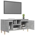 Miniatyrbillede 5 af 10: vidaXL tv-bord med massive træben 103,5x35x50 cm betongrå -  TV-møbler