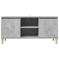 Miniatyrbillede 6 af 10: vidaXL tv-bord med massive træben 103,5x35x50 cm betongrå -  TV-møbler