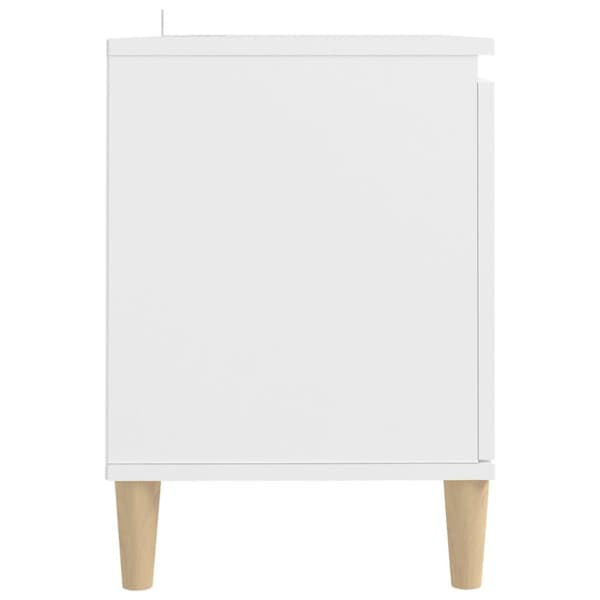 vidaXL TV-bänk med massiva ben vit 103,5x35x50 cm - TV-bänkar