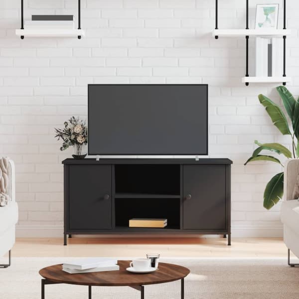vidaXL Tv-bänk svart 100x40x50 cm konstruerat trä -  TV-bänkar