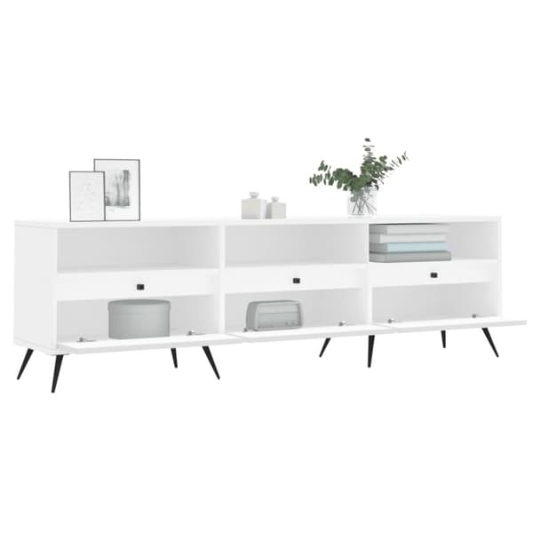vidaXL tv-bord 150x30x44,5 cm konstrueret træ hvid - TV-møbler