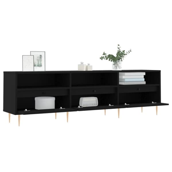 vidaXL Tv-bänk svart 150x30x44,5 cm konstruerat trä - TV-bänkar
