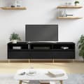 Miniatyrbild 2 av 11: vidaXL Tv-bänk svart 150x30x44,5 cm konstruerat trä -  TV-bänkar