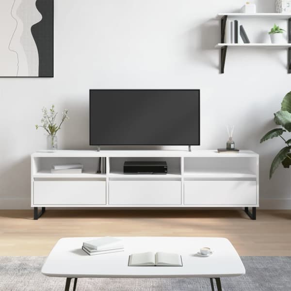 vidaXL Tv-bänk vit 150x30x44,5 cm konstruerat trä - TV-bänkar