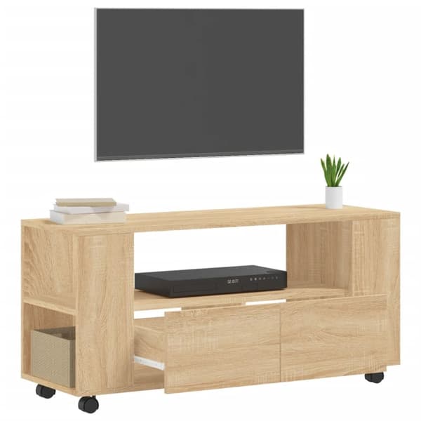 vidaXL tv-bord 102x34,5x43 cm konstrueret træ sonoma-eg -  TV-møbler