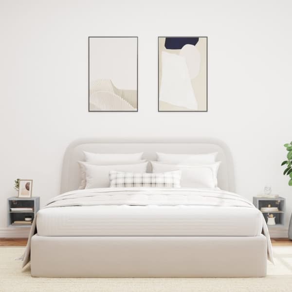 vidaXL Väggmonterad tv-bänk LED 2 st betonggrå 30x28,5x30 cm -  TV-bänkar