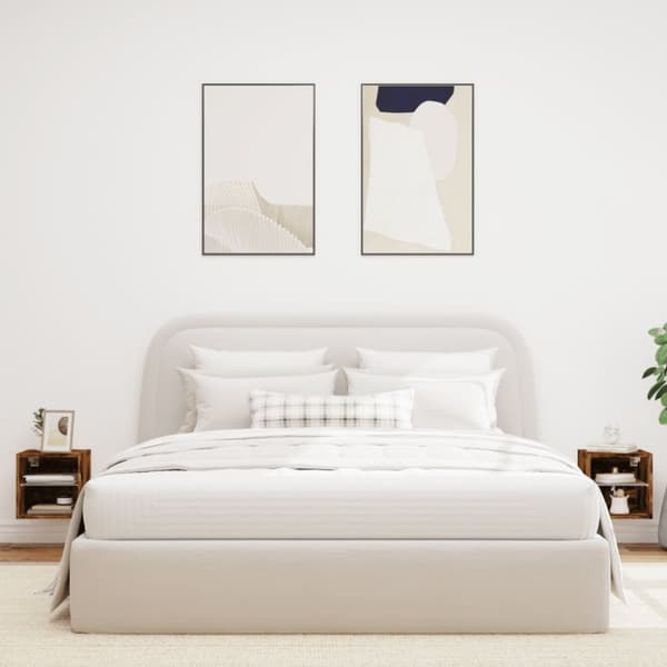 vidaXL Väggmonterad tv-bänk LED 2 st rökfärgad ek 30x28,5x30 cm -  TV-bänkar