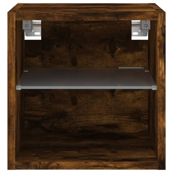 vidaXL Väggmonterad tv-bänk LED 2 st rökfärgad ek 30x28,5x30 cm -  TV-bänkar