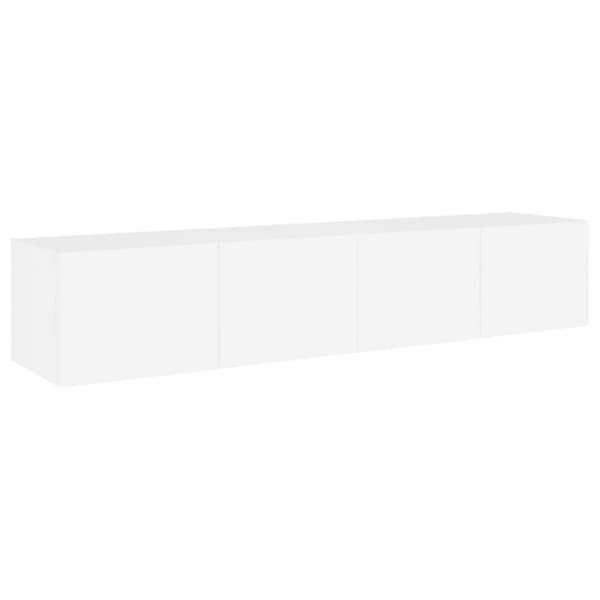 vidaXL Väggmonterad tv-bänk LED 2 st vit 80x35x31 cm - TV-bänkar