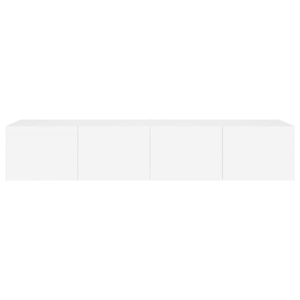 vidaXL Väggmonterad tv-bänk LED 2 st vit 80x35x31 cm - TV-bänkar