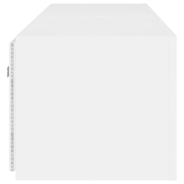 vidaXL Väggmonterad tv-bänk LED 2 st vit 80x35x31 cm - TV-bänkar