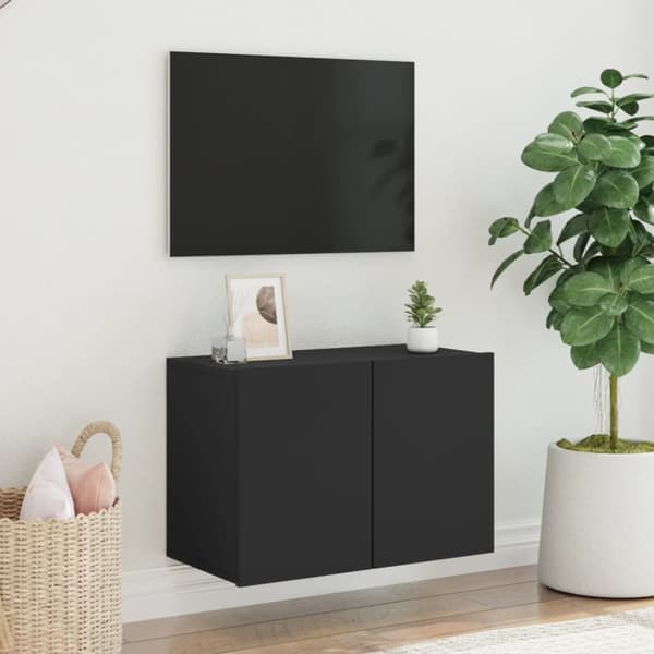 vidaXL Väggmonterad tv-bänk svart 60x30x41 cm - TV-bänkar