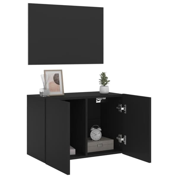 vidaXL Väggmonterad tv-bänk svart 60x30x41 cm - TV-bänkar