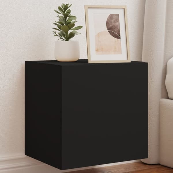 vidaXL TV-seinäkaapit LED-valoilla 2 kpl musta 40,5x35x40 cm -  TV-tasot