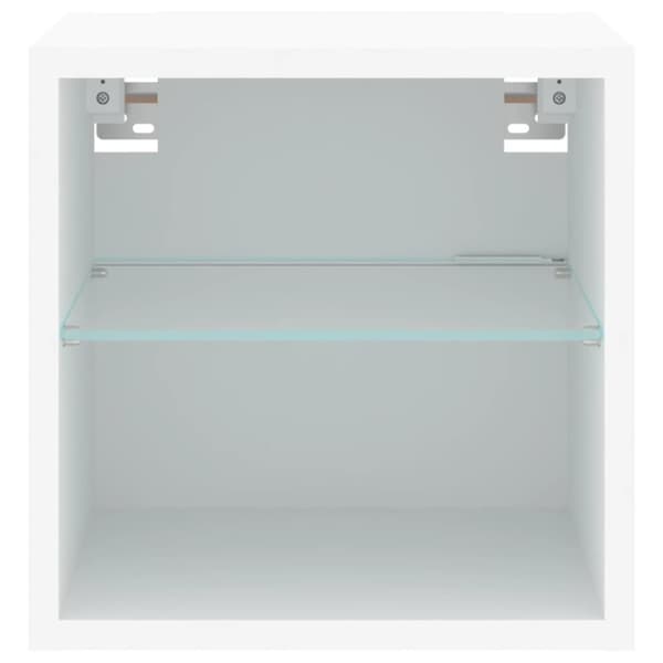 vidaXL væghængte tv-borde 2 stk. med LED-lys 30x28,5x30 cm hvid -  TV-møbler