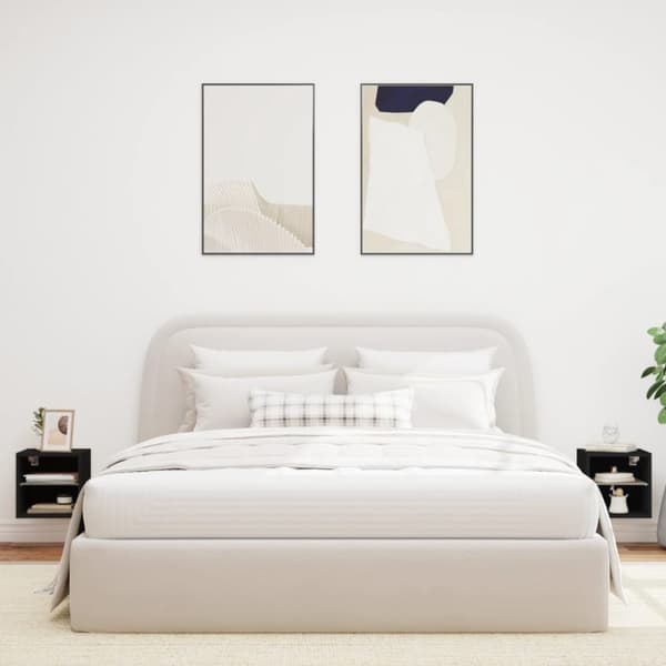 vidaXL Väggmonterad tv-bänk LED 2 st svart 30x28,5x30 cm - TV-bänkar