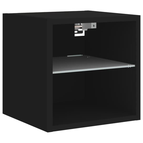 vidaXL Väggmonterad tv-bänk LED 2 st svart 30x28,5x30 cm - TV-bänkar