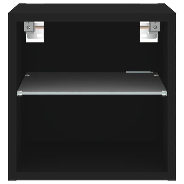 vidaXL Väggmonterad tv-bänk LED 2 st svart 30x28,5x30 cm - TV-bänkar