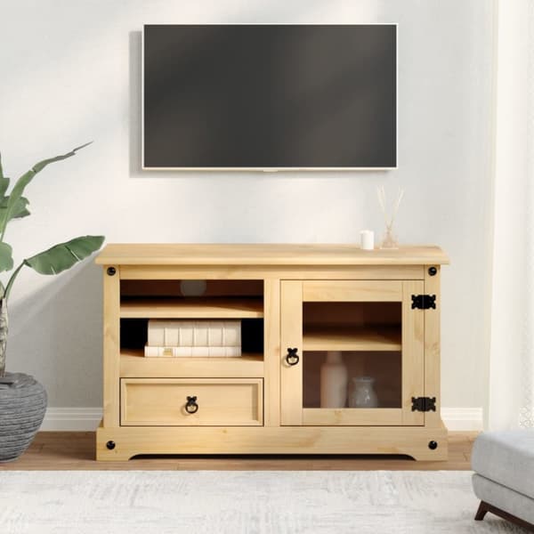 vidaXL tv-bord Corona 100x45x58 cm massivt fyrretræ - TV-møbler