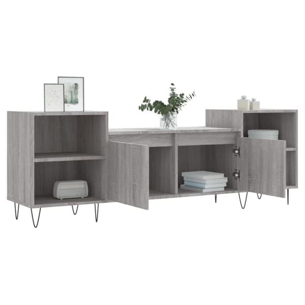 vidaXL Tv-bänk grå sonoma 160x35x55 cm konstruerat trä - TV-bänkar