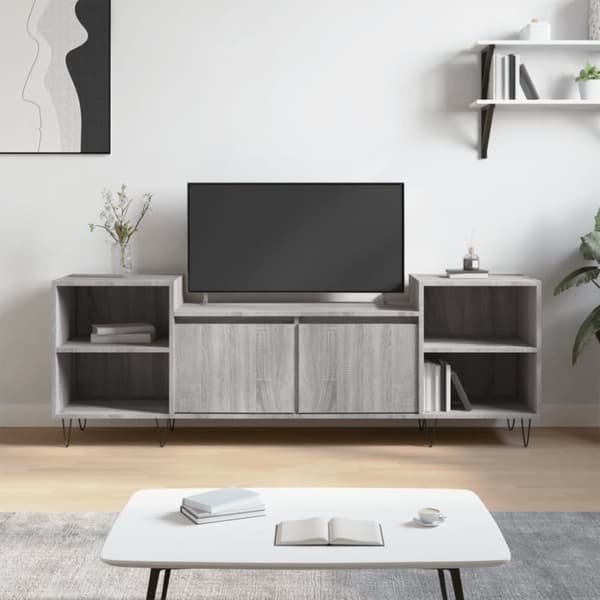 vidaXL Tv-bänk grå sonoma 160x35x55 cm konstruerat trä - TV-bänkar