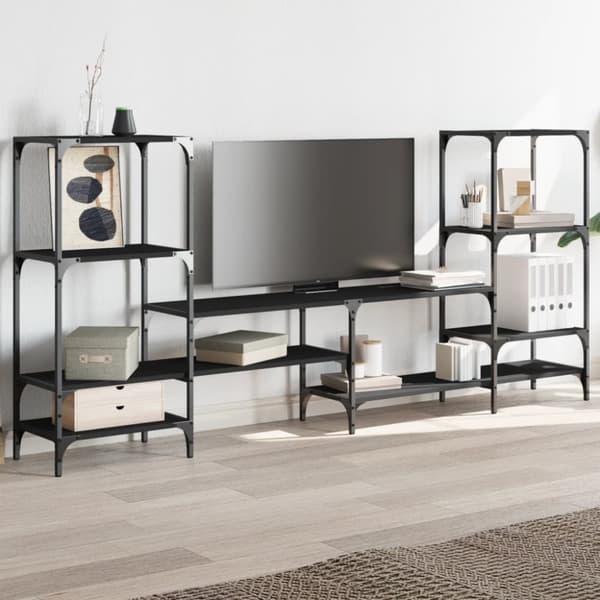 vidaXL TV-taso musta 206,5x28,5x95 cm tekninen puu - TV-tasot