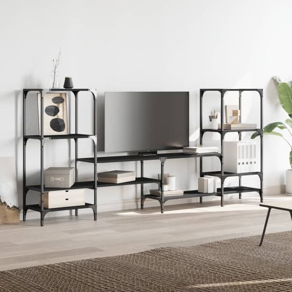 vidaXL TV-taso musta 206,5x28,5x95 cm tekninen puu -  TV-tasot