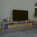 Miniatyrbild 2 av 11: vidaXL Tv-bänk med LED-belysning sonoma ek 260x36,5x40 cm -  TV-bänkar