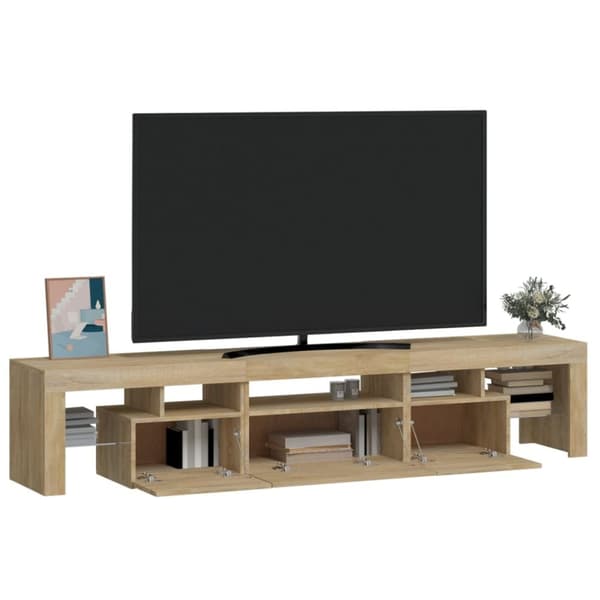 vidaXL Tv-bänk med LED-belysning sonoma ek 200x36,5x40 cm -  TV-bänkar