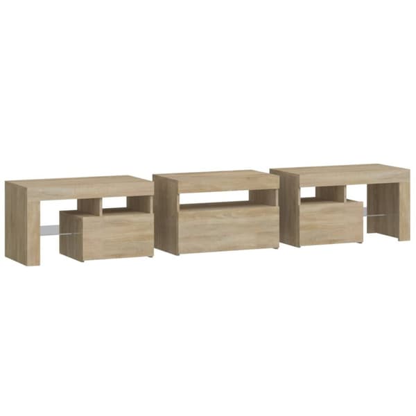 vidaXL Tv-bänk med LED-belysning sonoma ek 200x36,5x40 cm - TV-bänkar