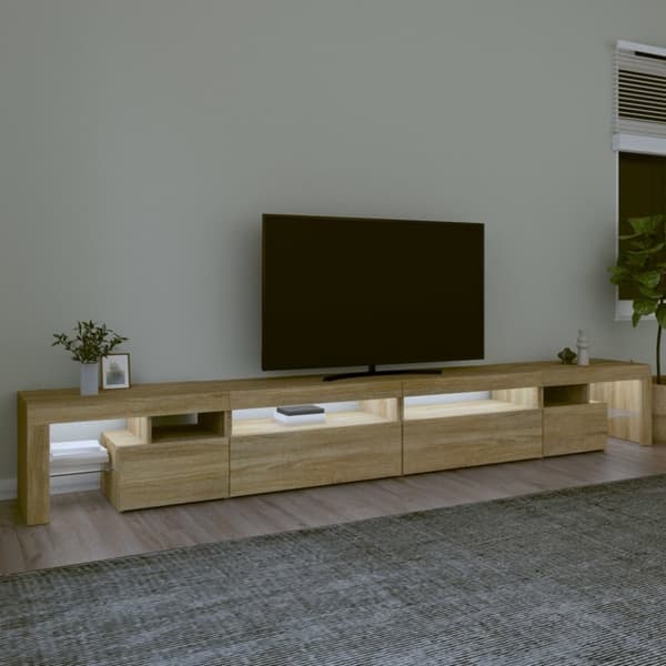 vidaXL Tv-bänk med LED-belysning sonoma ek 290x36,5x40 cm - TV-bänkar