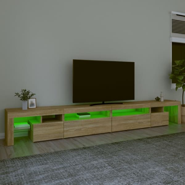 vidaXL Tv-bänk med LED-belysning sonoma ek 290x36,5x40 cm - TV-bänkar