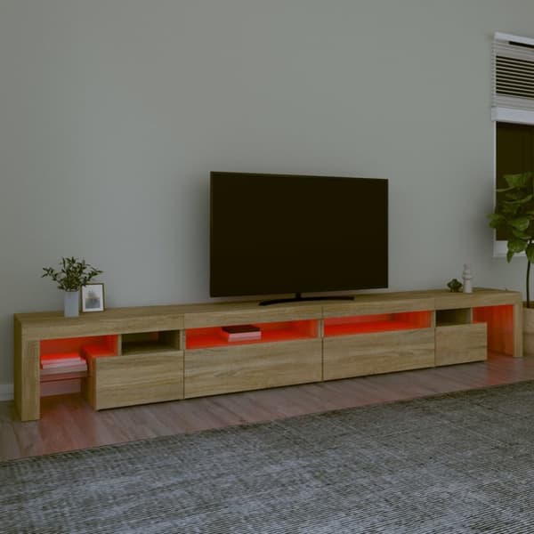 vidaXL Tv-bänk med LED-belysning sonoma ek 290x36,5x40 cm - TV-bänkar