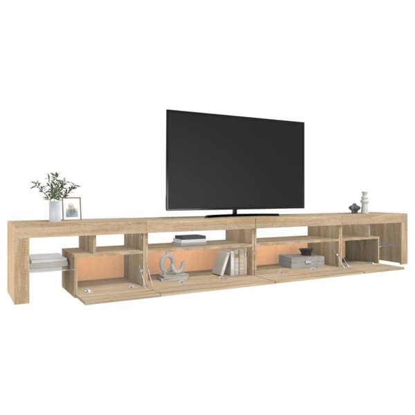 vidaXL Tv-bänk med LED-belysning sonoma ek 290x36,5x40 cm - TV-bänkar
