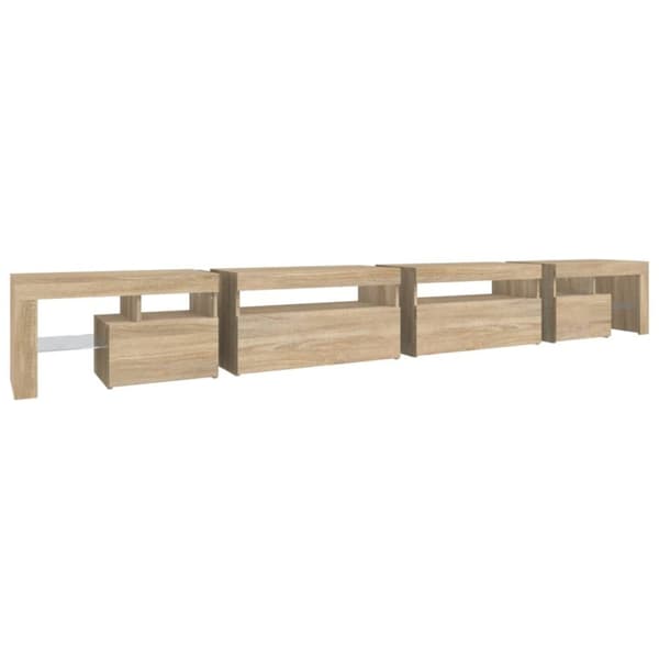 vidaXL Tv-bänk med LED-belysning sonoma ek 290x36,5x40 cm - TV-bänkar