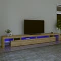 Miniatyrbild 1 av 11: vidaXL Tv-bänk med LED-belysning sonoma ek 290x36,5x40 cm -  TV-bänkar