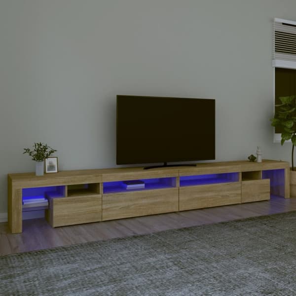 vidaXL Tv-bänk med LED-belysning sonoma ek 290x36,5x40 cm -  TV-bänkar