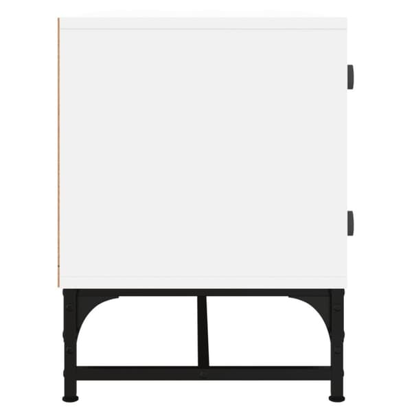 vidaXL Tv-bänk med glasdörrar vit 102x37x50 cm -  TV-bänkar