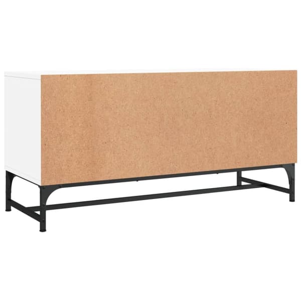 vidaXL Tv-bänk med glasdörrar vit 102x37x50 cm -  TV-bänkar