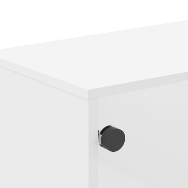 vidaXL Tv-bänk med glasdörrar vit 102x37x50 cm -  TV-bänkar