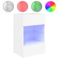 Miniatyrbillede 3 af 11: vidaXL væghængt tv-bord med LED-lys 40x30x60,5 cm hvid -  TV-møbler