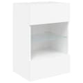 Miniatyrbillede 4 af 11: vidaXL væghængt tv-bord med LED-lys 40x30x60,5 cm hvid -  TV-møbler