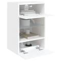 Miniatyrbillede 8 af 11: vidaXL væghængt tv-bord med LED-lys 40x30x60,5 cm hvid -  TV-møbler